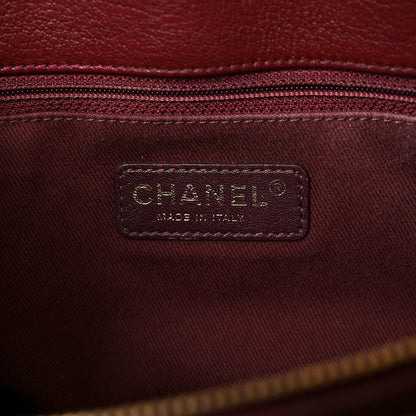 Chanel Patent Goatskin Quilted Small CC Eyelet Tote Burgundy 5 of 10