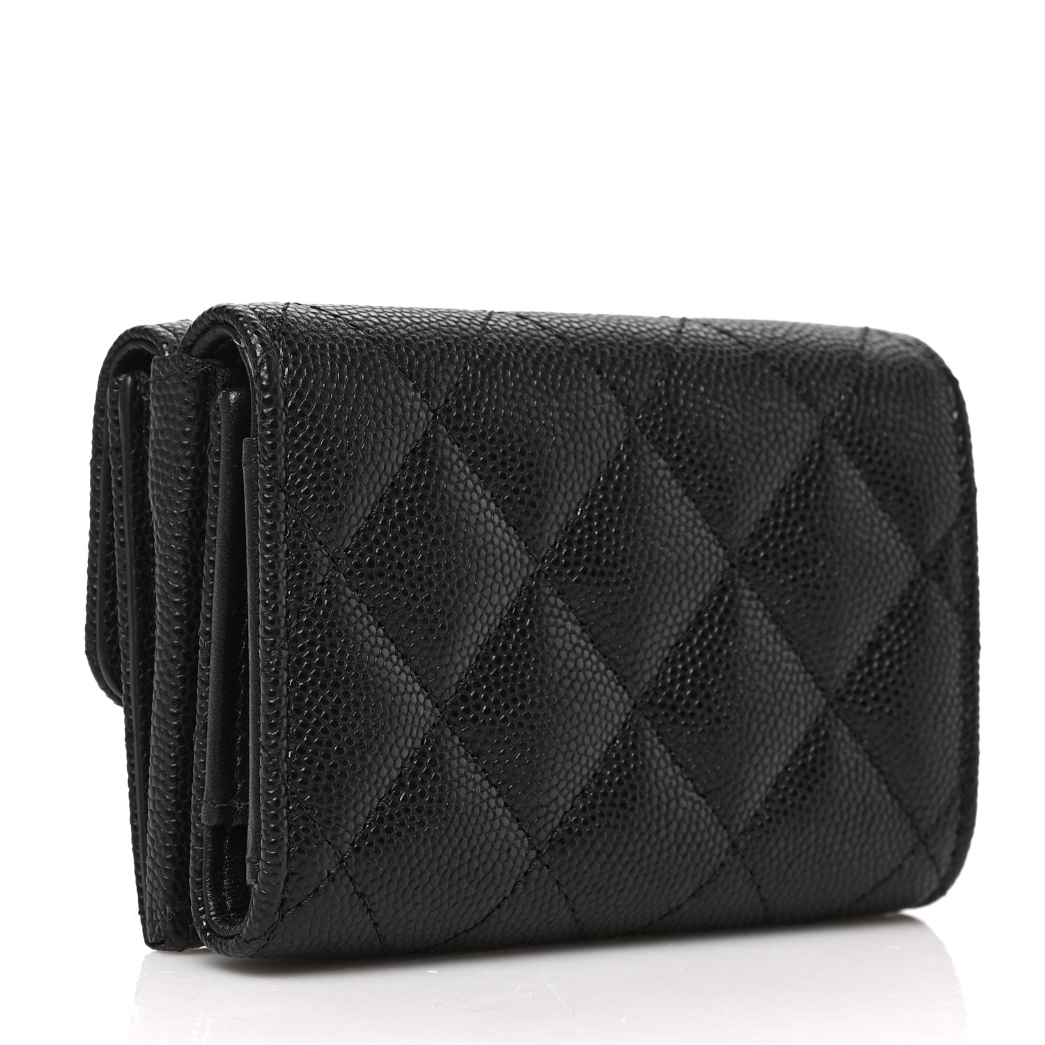 Chanel Caviar Quilted Enamel Coco Casino Double Flap Wallet Black 3 of 6