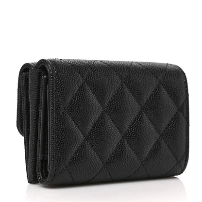 Chanel Caviar Quilted Enamel Coco Casino Double Flap Wallet Black 3 of 6