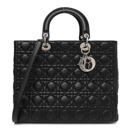 Christian Dior Lambskin Cannage Large Lady Dior Black 1 of 4