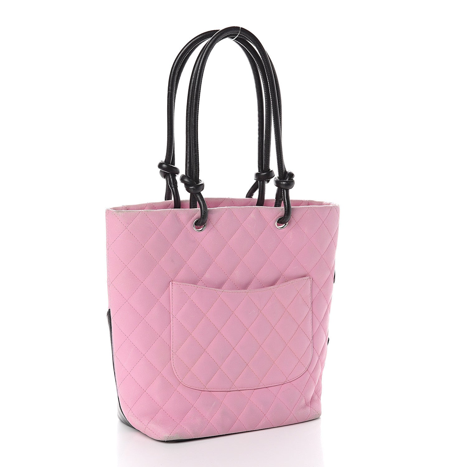 Chanel Calfskin Quilted Medium Cambon Tote Pink Black 2 of 9