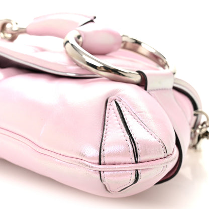 Gucci Iridescent Nappa Vertical Matelasse Medium Maxi Horsebit Chain Shoulder Bag Escape Pink 10 of 10