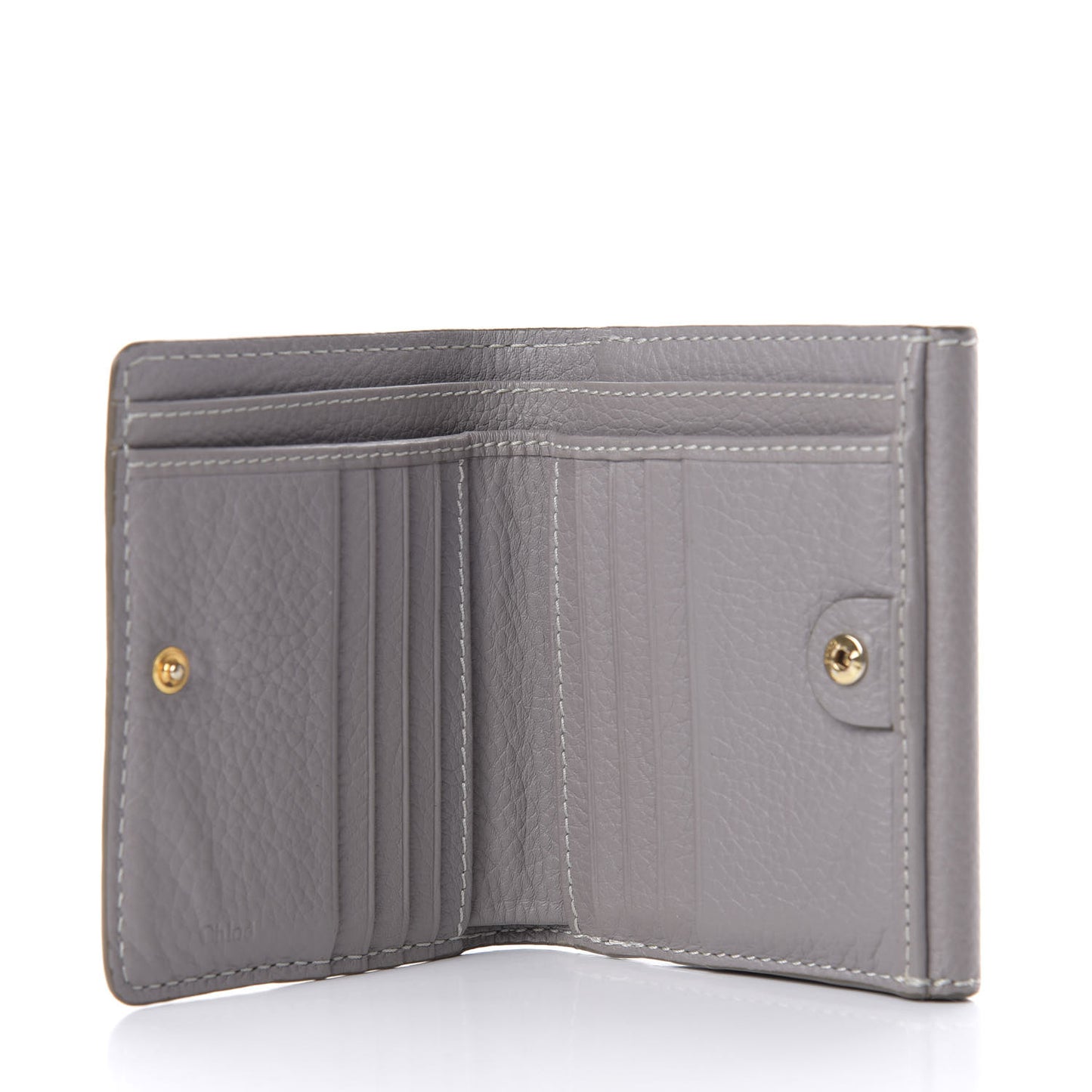 Grained Calfskin Marcie Square Wallet Cashmere Grey