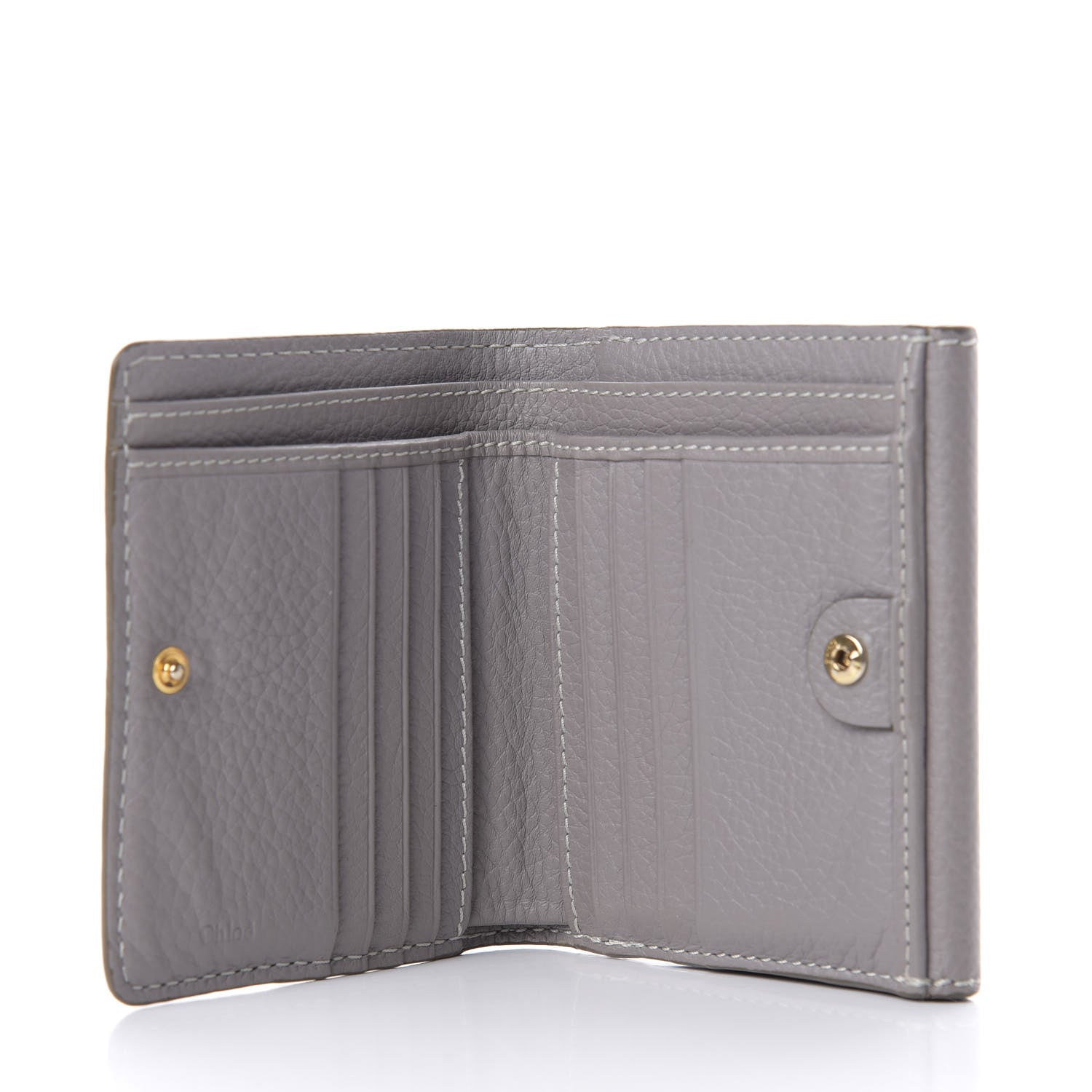 Chloe Grained Calfskin Marcie Square Wallet Cashmere Grey 5 of 7