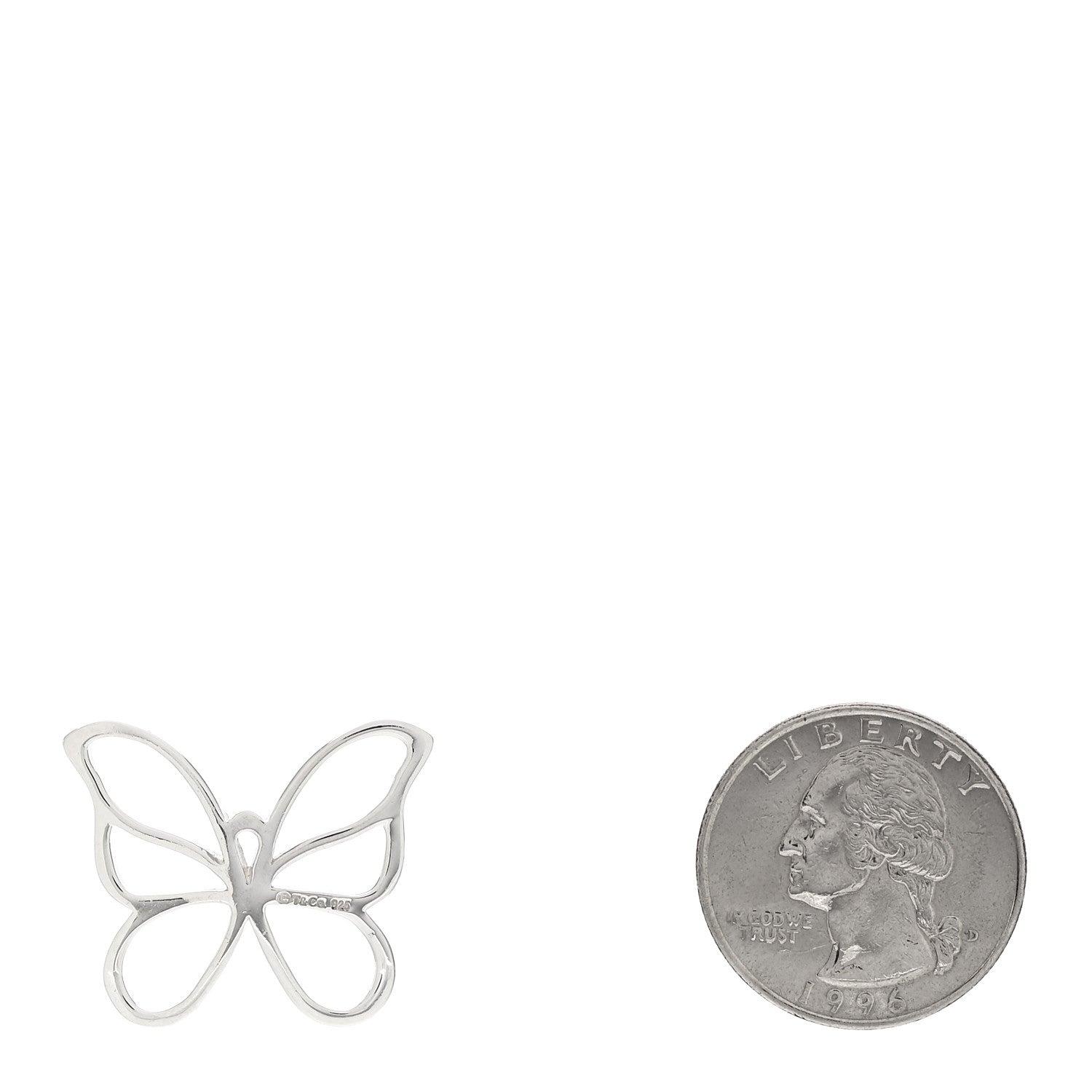 Tiffany Sterling Silver Open Butterfly Pendant 2 of 3
