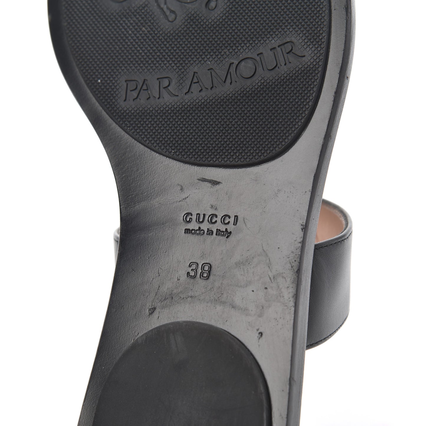 Calfskin GG Marmont Thong Sandals 38 Black