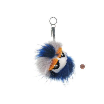 Fendi Mink Fox Rabbit Fur Crystal Glamoroso Monster Bag Charm Black Blue Grey 2 of 3