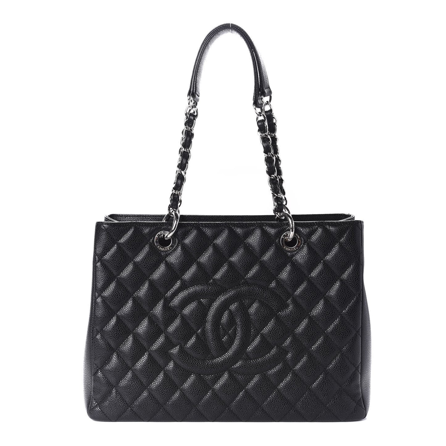 Caviar Quilted Grand Shopping Tote GST Black