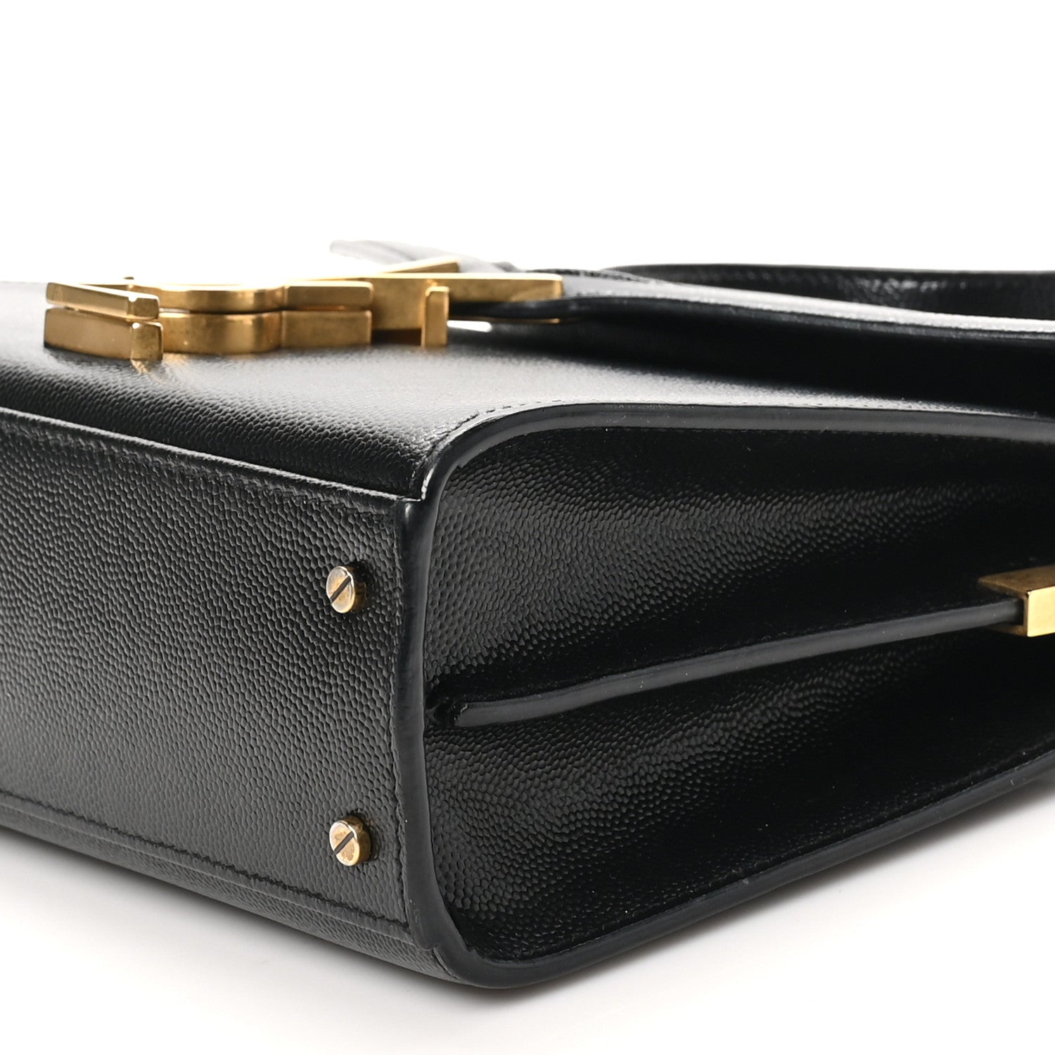 Saint Laurent Grain de Poudre Mini Classic Monogram Cassandra Top Handle Black 9 of 10