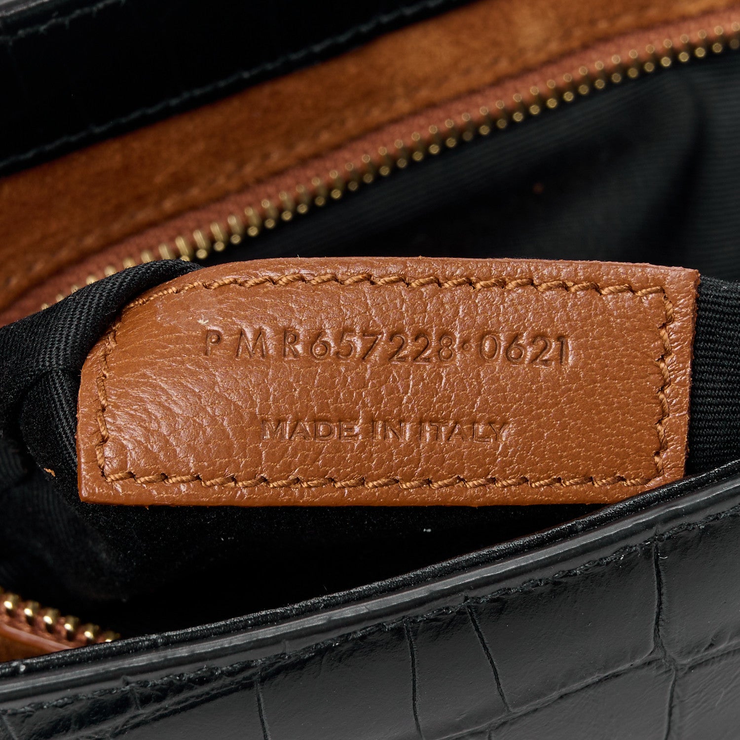 Saint Laurent SAINT LAURENT Calfskin Crocodile Embossed LE 5 A 7 Hobo Black 7 of 9