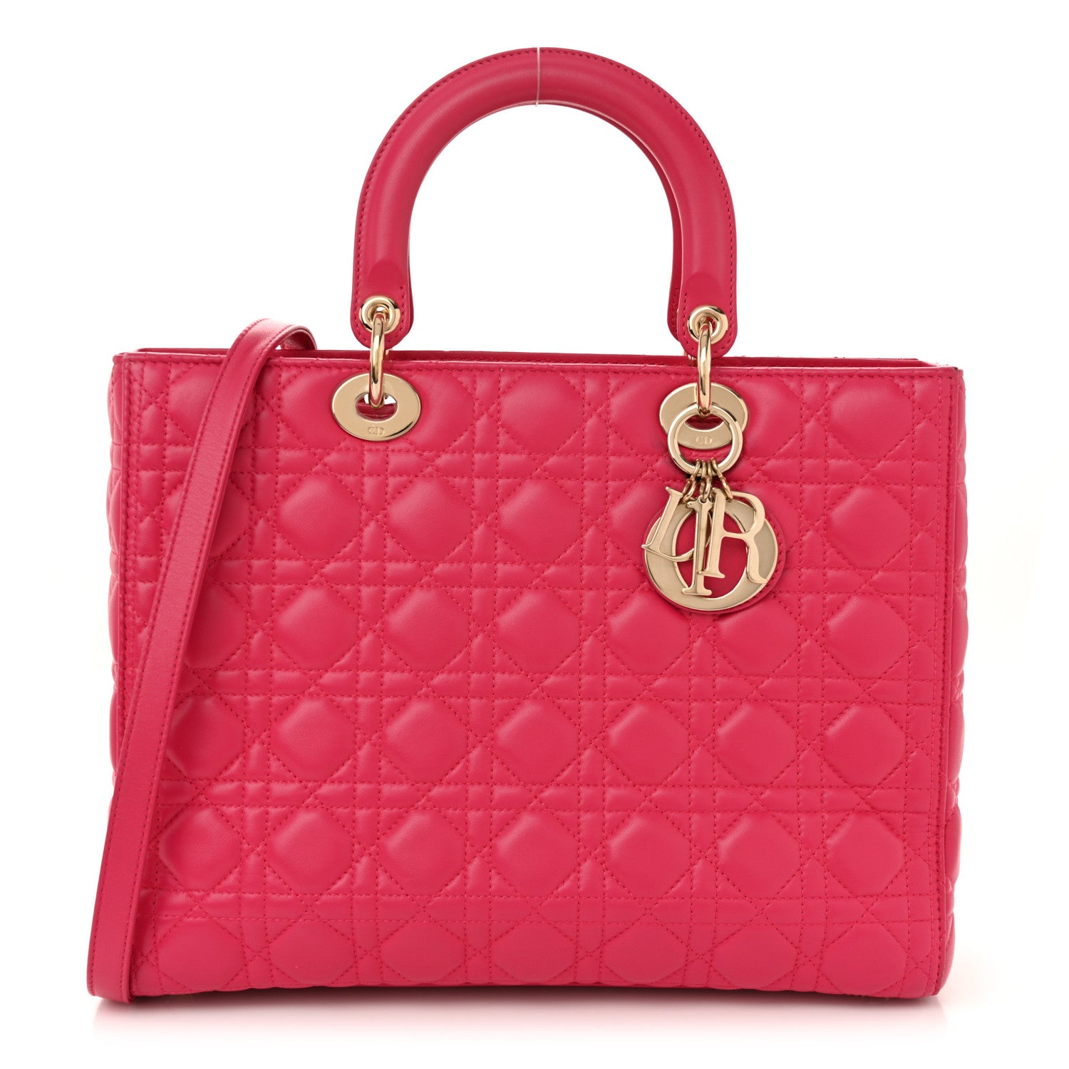 Christian Dior Lambskin Cannage Large Lady Dior Pink 1 of 11