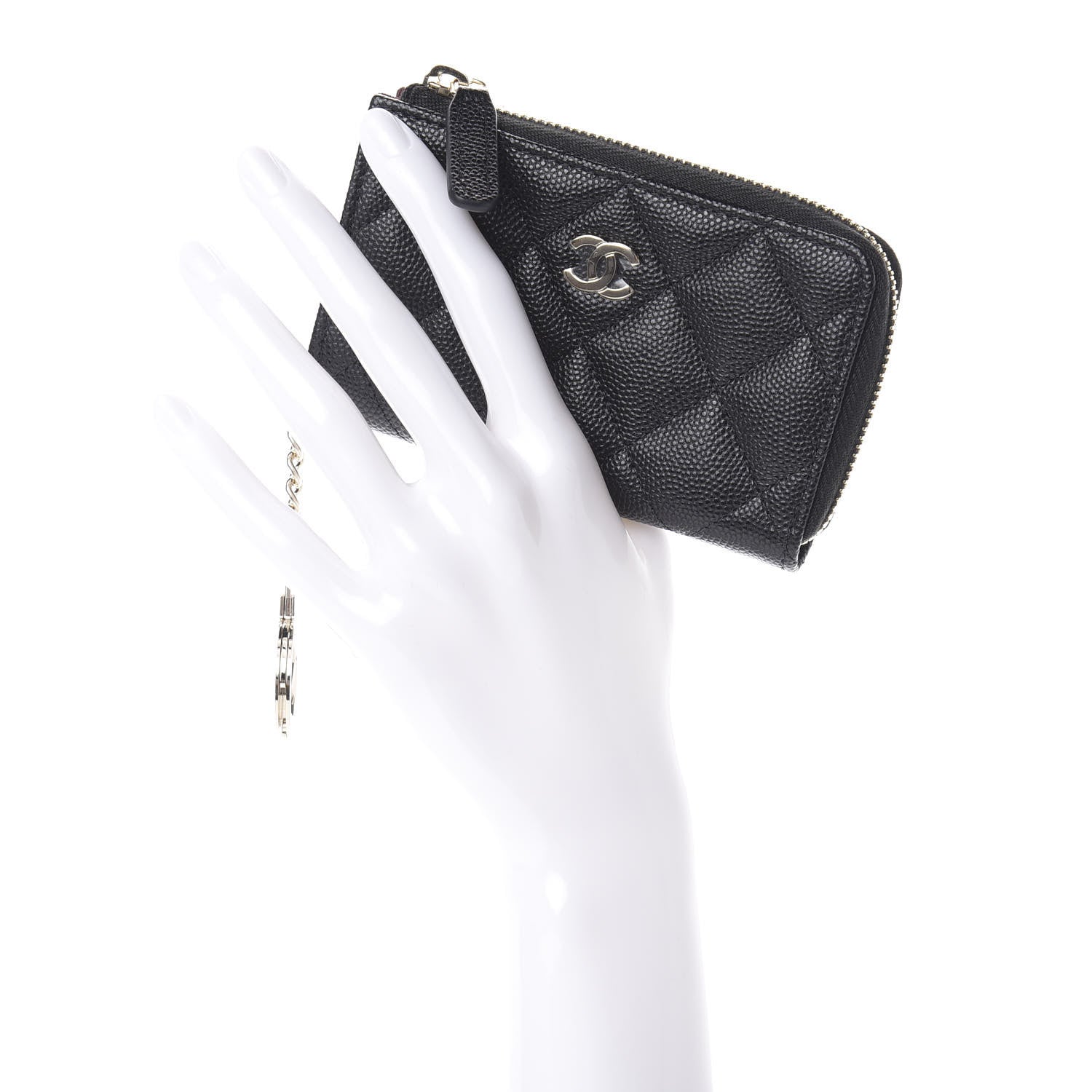 Chanel Caviar Quilted Key Holder Case Black 2 of 7