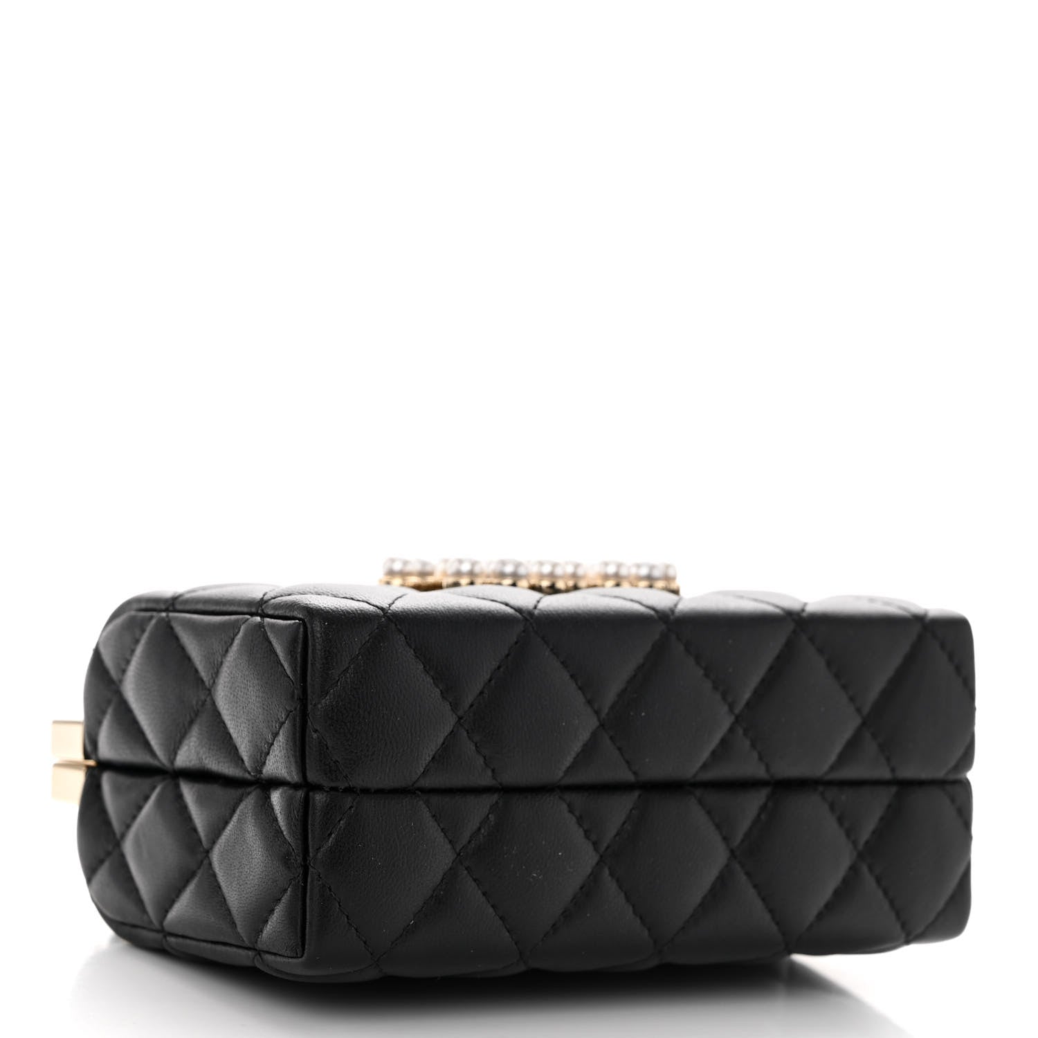 Chanel Lambskin Quilted Pearl CC Vanity Case Black 4 of 12