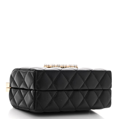 Chanel Lambskin Quilted Pearl CC Vanity Case Black 4 of 12