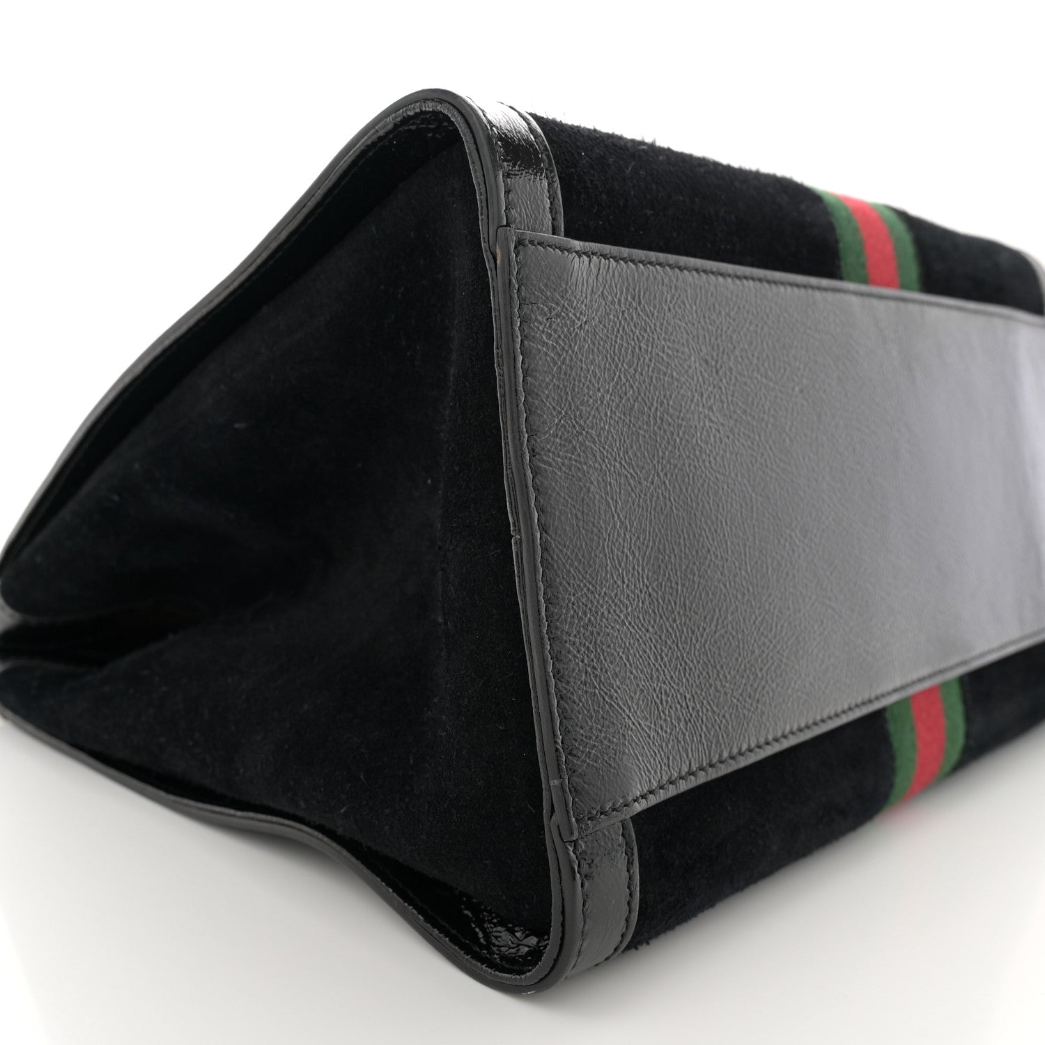 Gucci Suede Patent GG Web Medium Ophidia Tote Bag Black 9 of 13