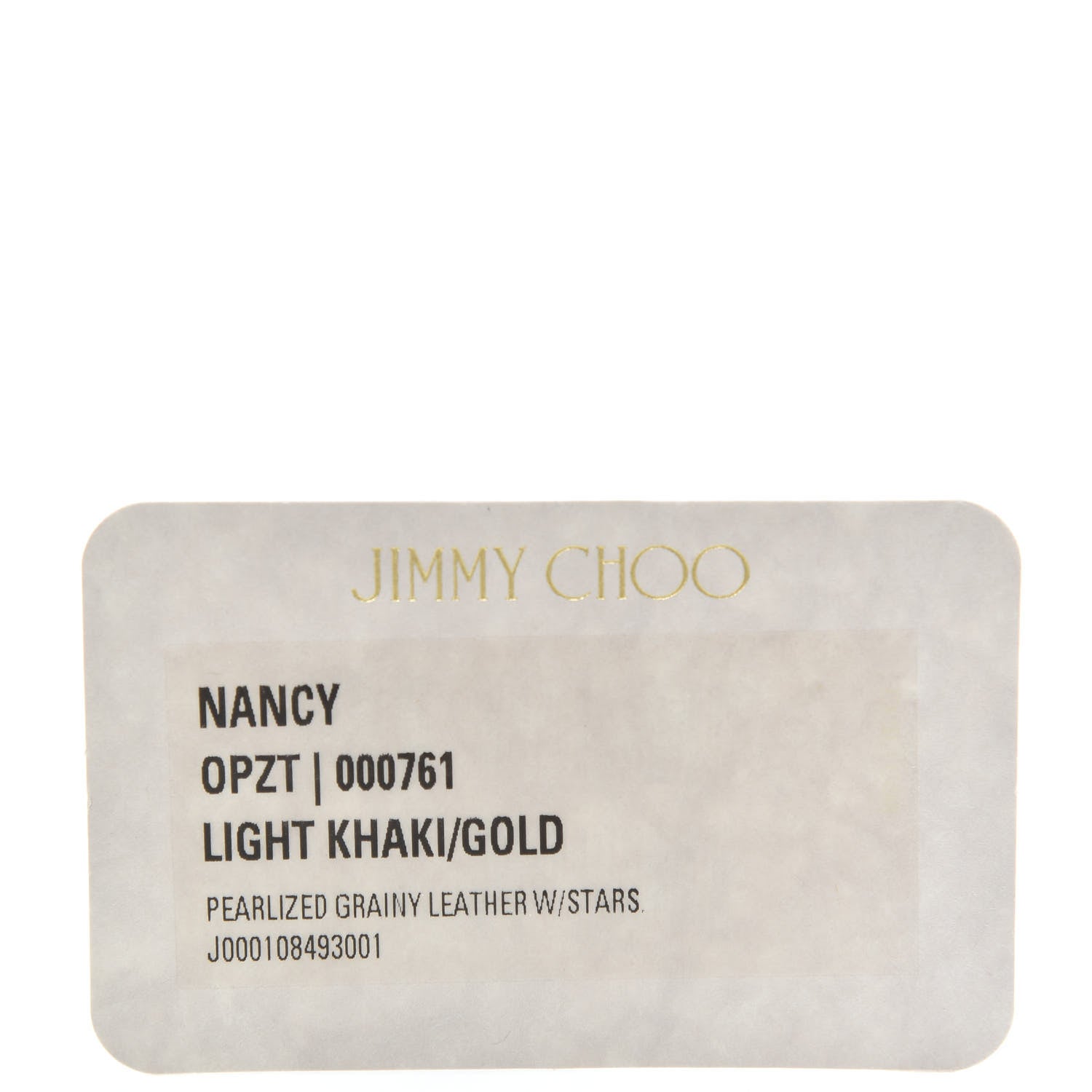 Jimmy Choo Pearlized Grainy Calfskin Nancy Star Studded Key Pouch Light Khaki 8 of 8