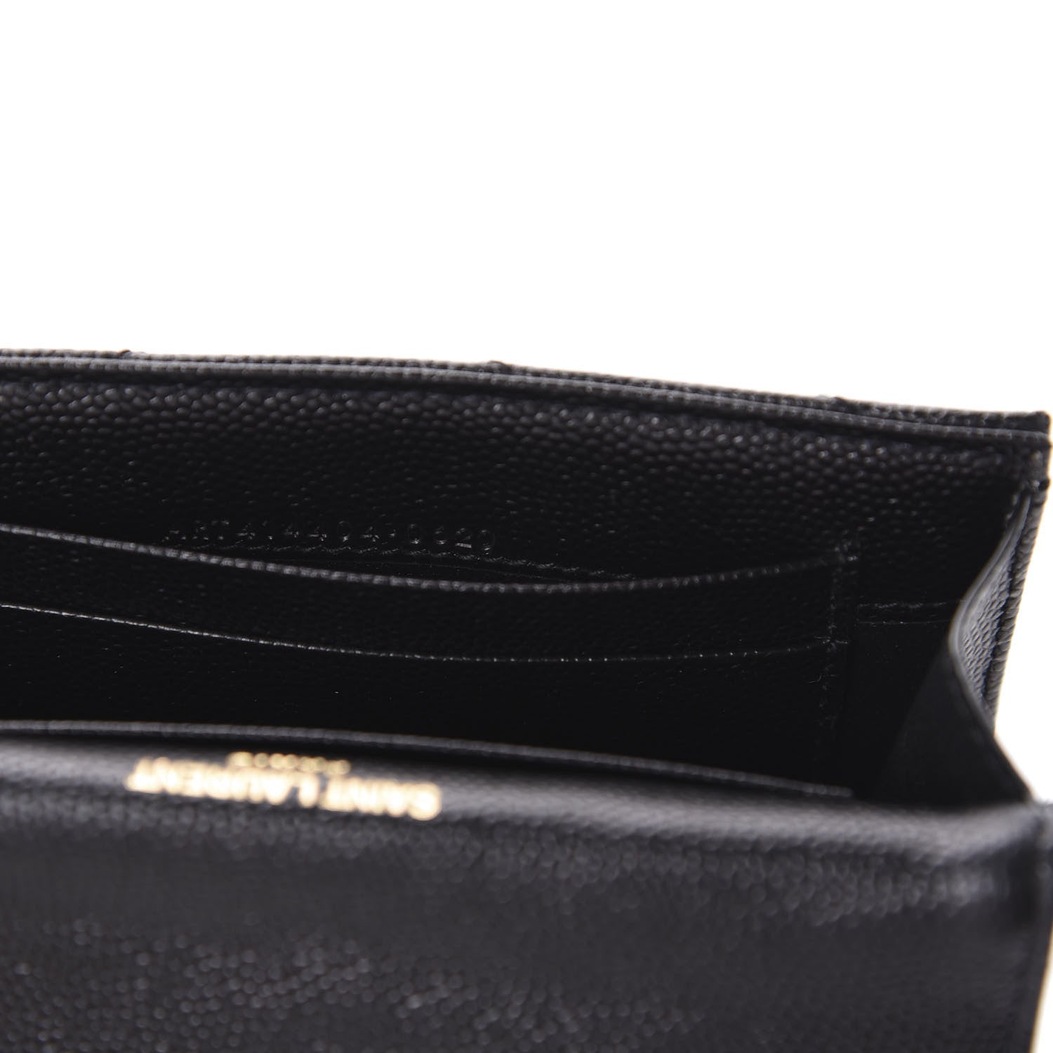 Saint Laurent Grain De Poudre Matelasse Chevron Small Monogram Envelope Wallet Black 10 of 11