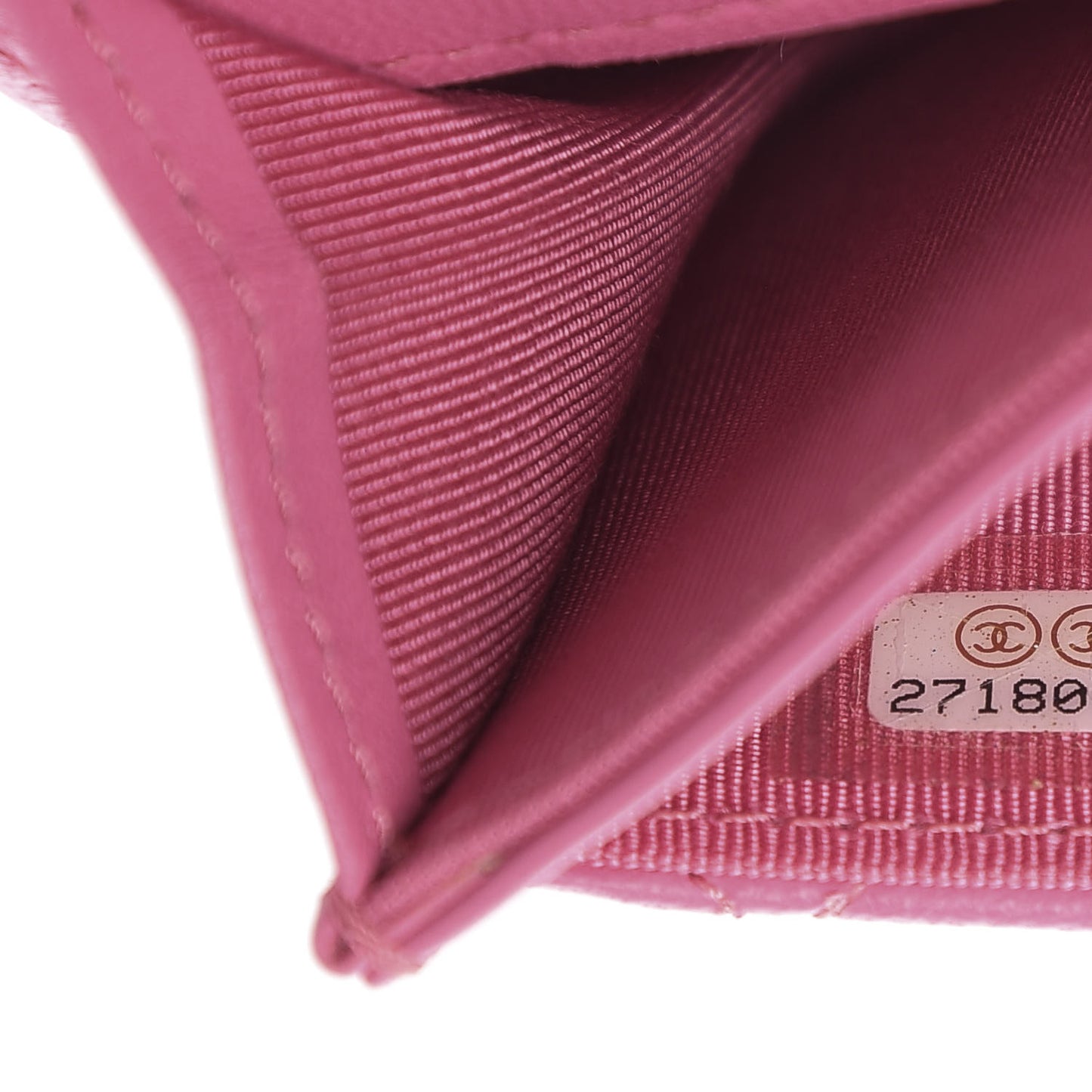 Lambskin Quilted Flap Card Holder Pink