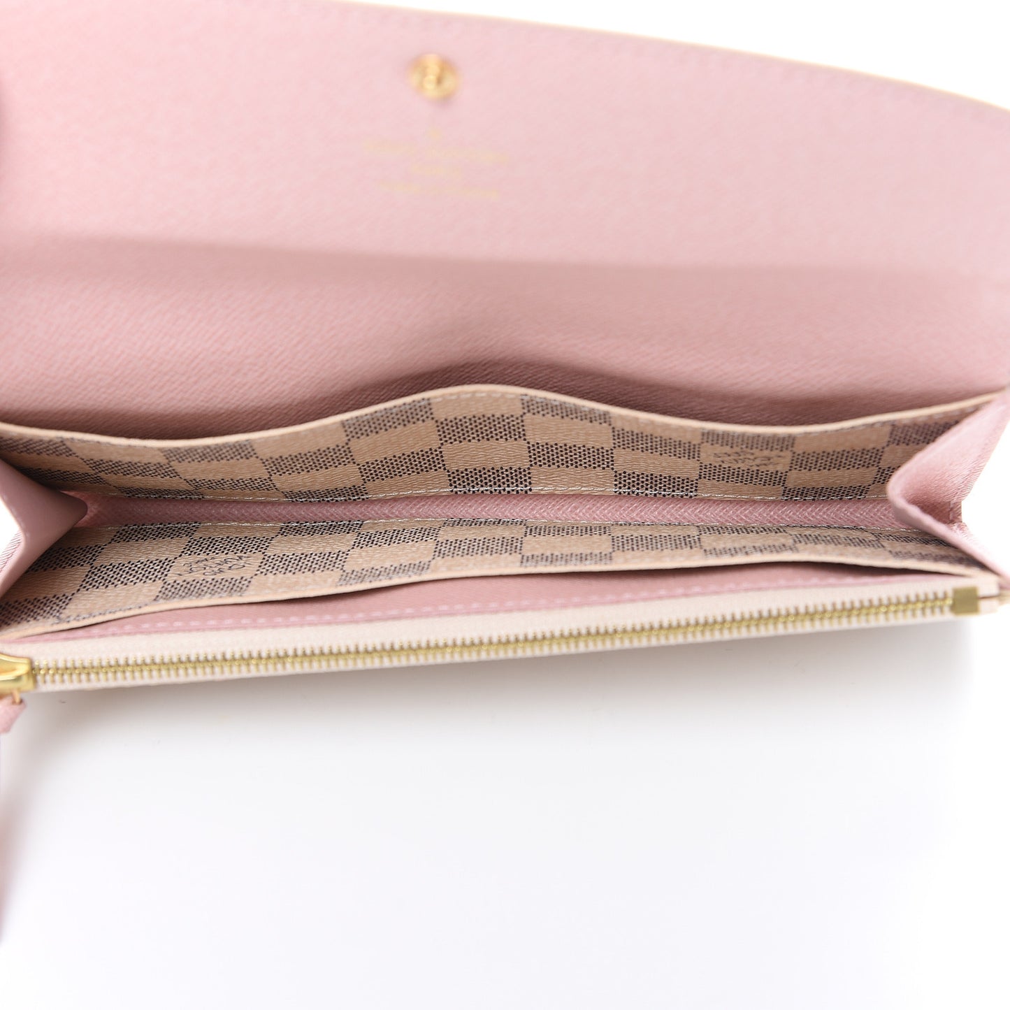 Damier Azur Emilie Wallet Rose Ballerine