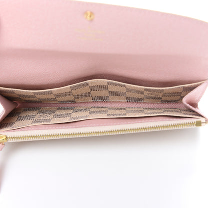 Louis Vuitton Damier Azur Emilie Wallet Rose Ballerine 4 of 9