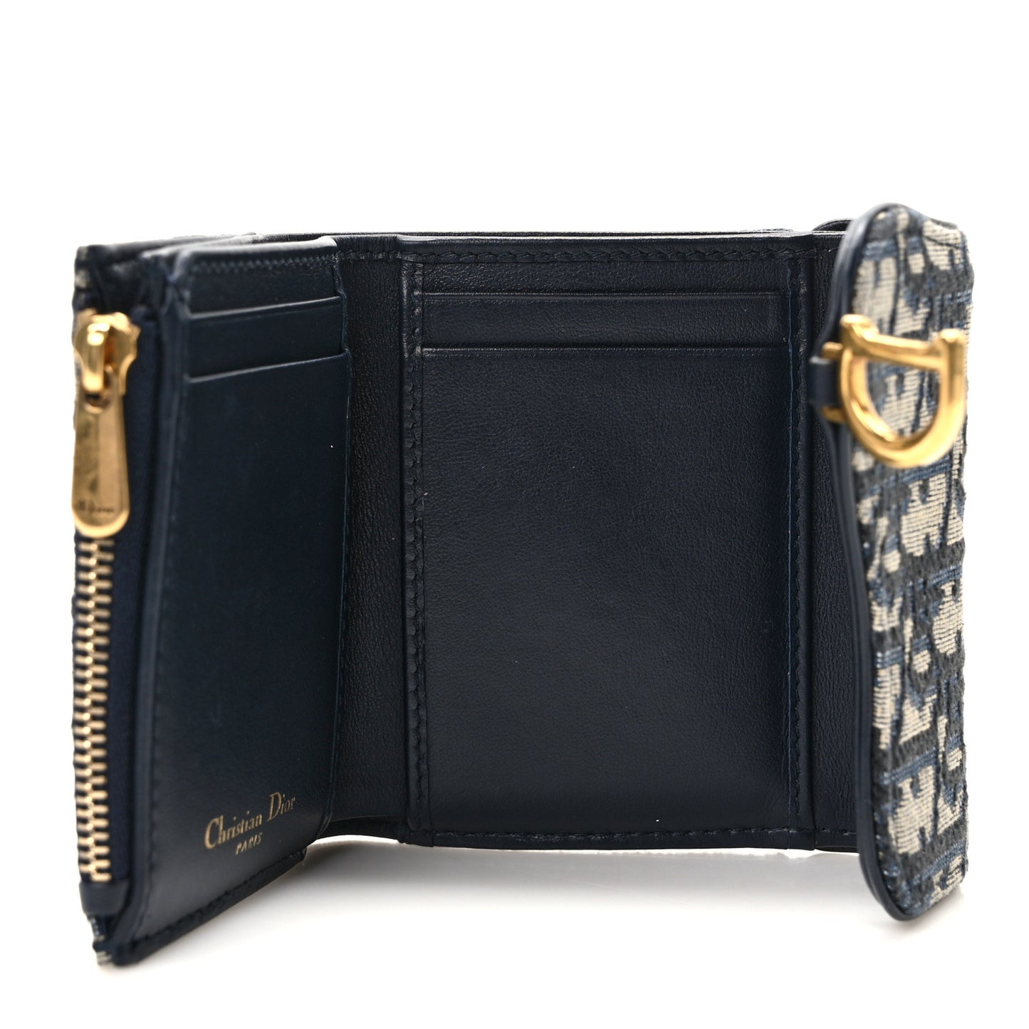 Oblique Saddle Lotus Wallet Blue