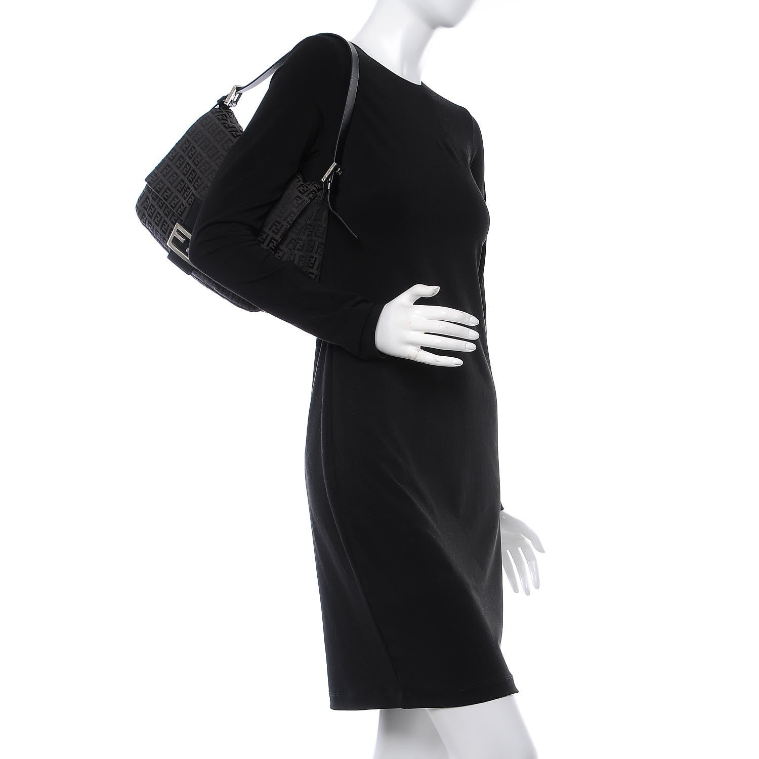 Fendi Zucchino Mama Baguette Black 2 of 7