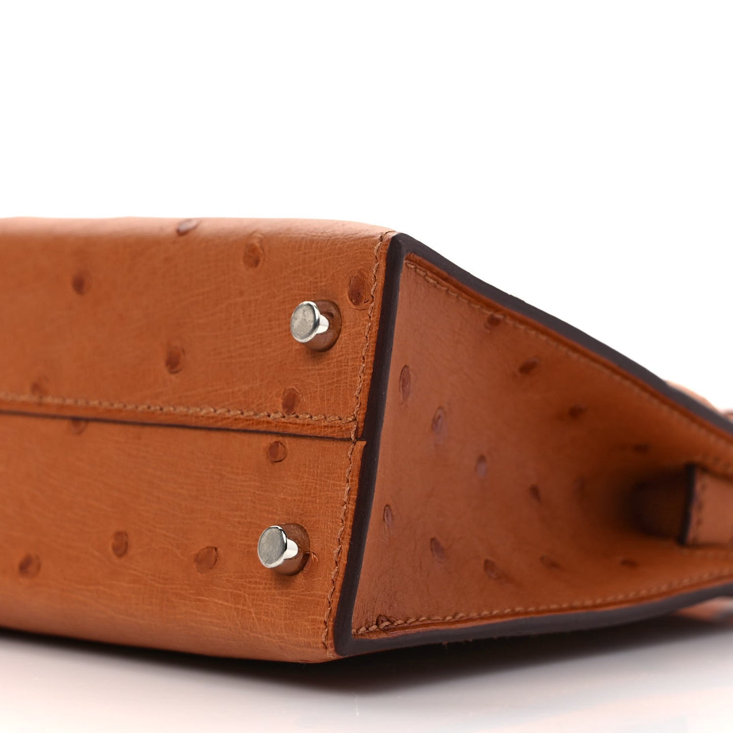 Ostrich Horseshoe Kelly Sellier Mini 20 Cognac Rouge H