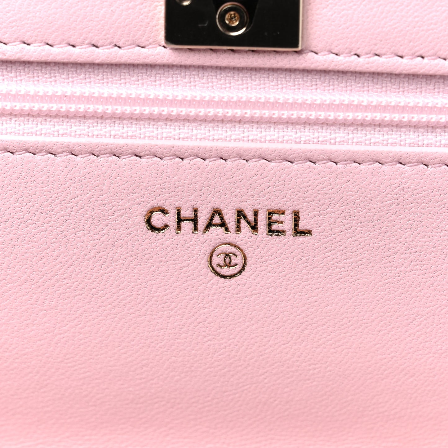 Lambskin Quilted Trendy CC Wallet On Chain WOC Pink