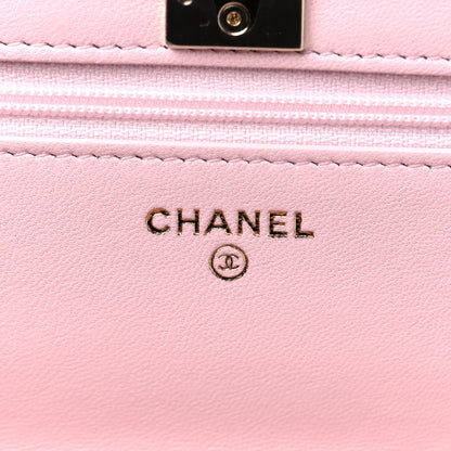Chanel Lambskin Quilted Trendy CC Wallet On Chain WOC Pink 6 of 12
