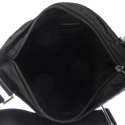 Prada Tessuto Nylon Saffiano Flat Messenger Bag Black 5 of 9