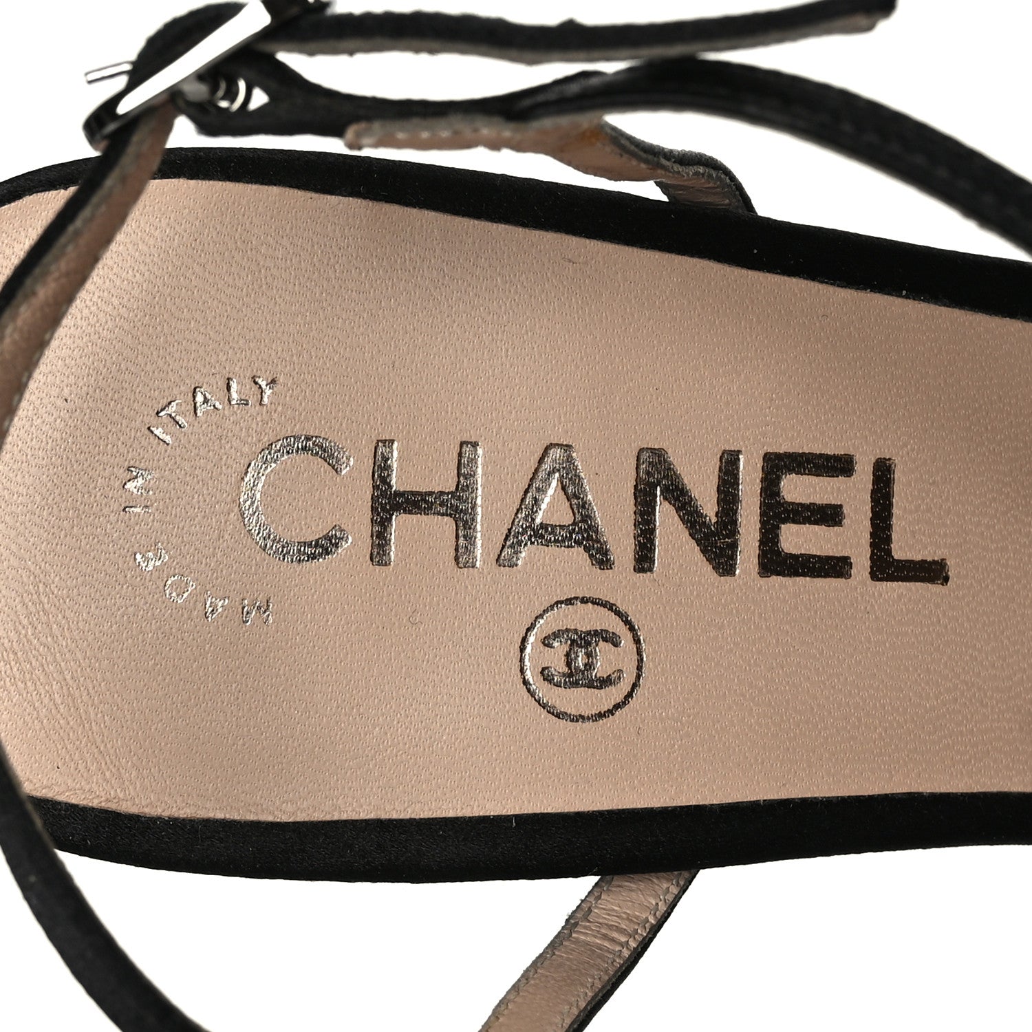 Chanel Satin Feather Gripoix Poured Glass Crystal CC Sandals 39 Black 6 of 7