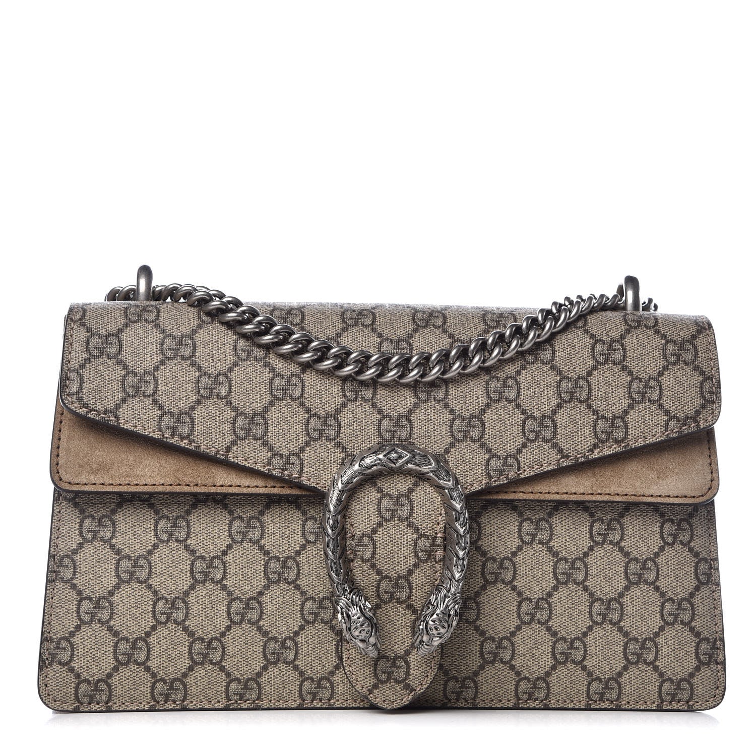 Gucci GG Supreme Monogram Small Dionysus Shoulder Bag Taupe 1 of 9