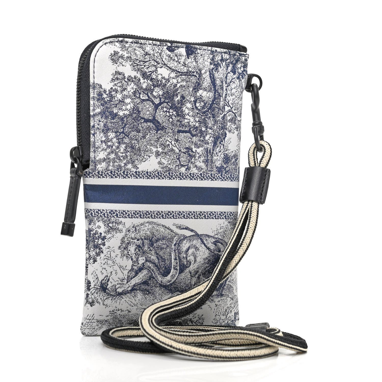 Christian Dior Technical Fabric Embroidered Toile De Jouy DiorTravel Multifunction Pouch Blue 3 of 7