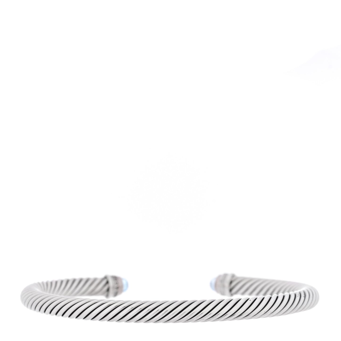 DAVID YURMAN Sterling Silver Diamond Blue Topaz 5mm Cable Classics Bracelet