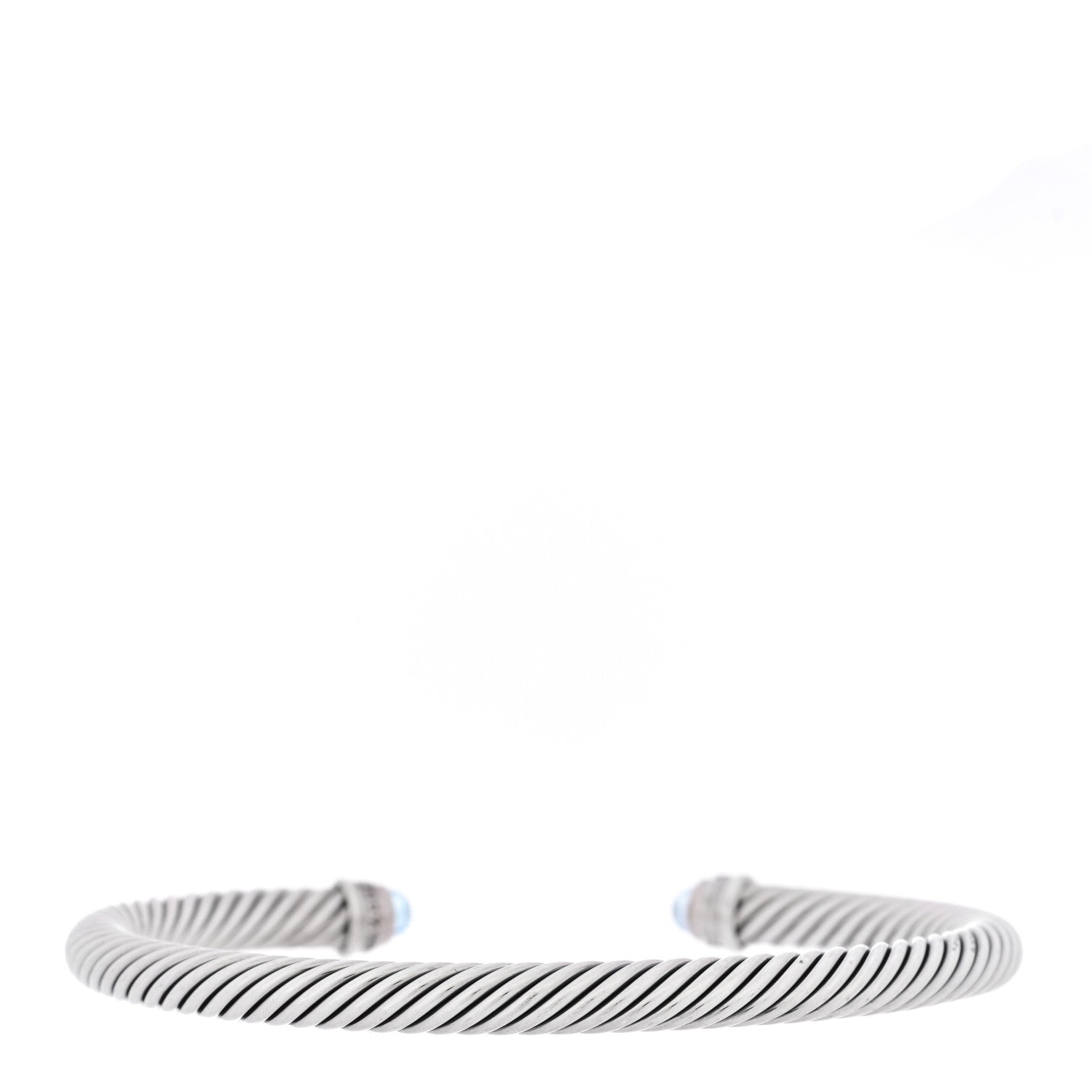 David Yurman DAVID YURMAN Sterling Silver Diamond Blue Topaz 5mm Cable Classics Bracelet 2 of 3
