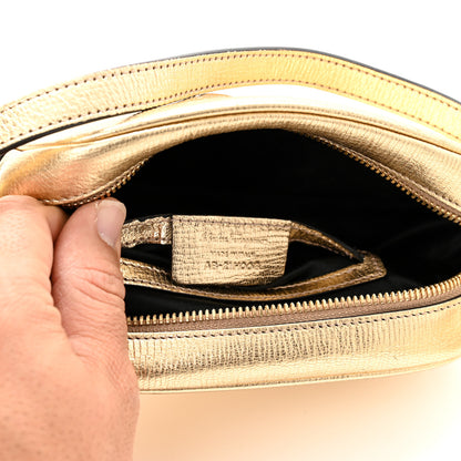 Salvatore Ferragamo Metallic Calfskin City Goncho Crossbody Camera Bag Gold 6 of 11