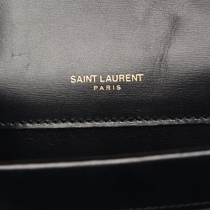 Saint Laurent Calfskin Sao Shoulder Bag Black 9 of 11