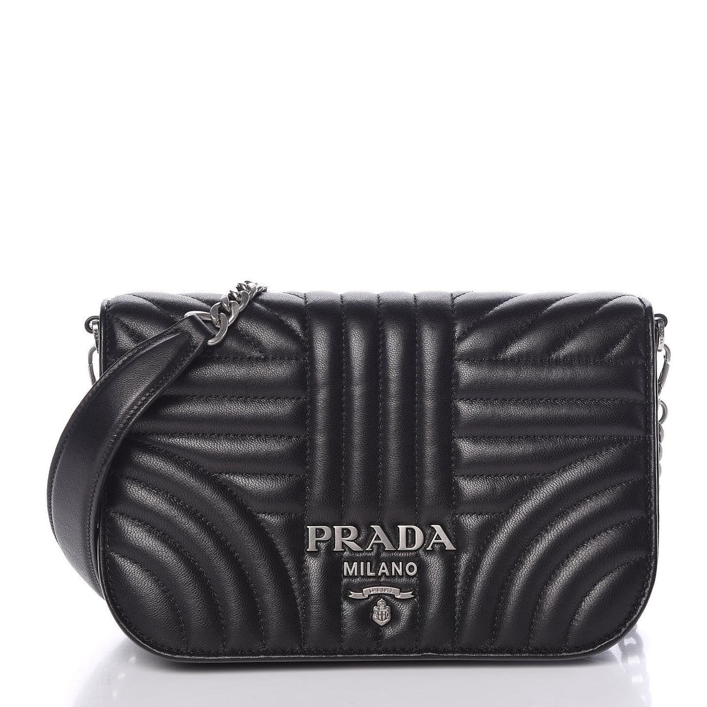 Nappa Impunture Small Diagramme Crossbody Bag Nero Black