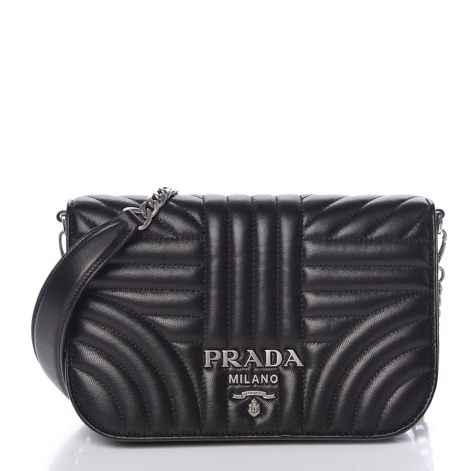 Prada Nappa Impunture Small Diagramme Crossbody Bag Nero Black 3 of 10