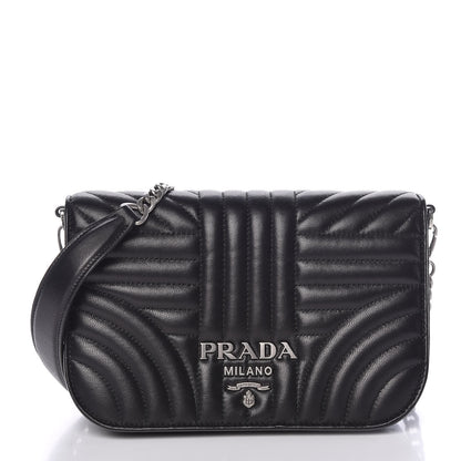 Prada Nappa Impunture Small Diagramme Crossbody Bag Nero Black 3 of 10