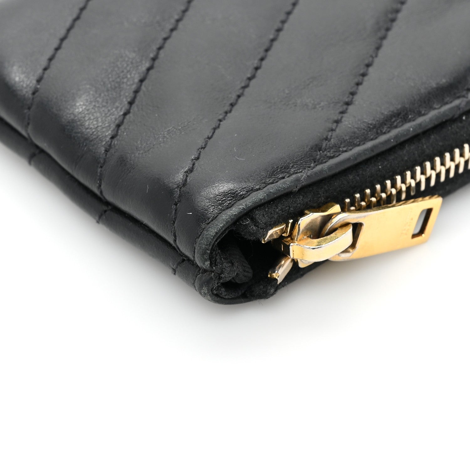 Saint Laurent Calfskin Matelasse Monogram Key Pouch Black 12 of 13