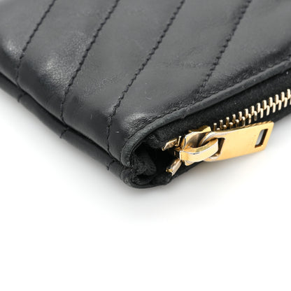 Saint Laurent Calfskin Matelasse Monogram Key Pouch Black 12 of 13