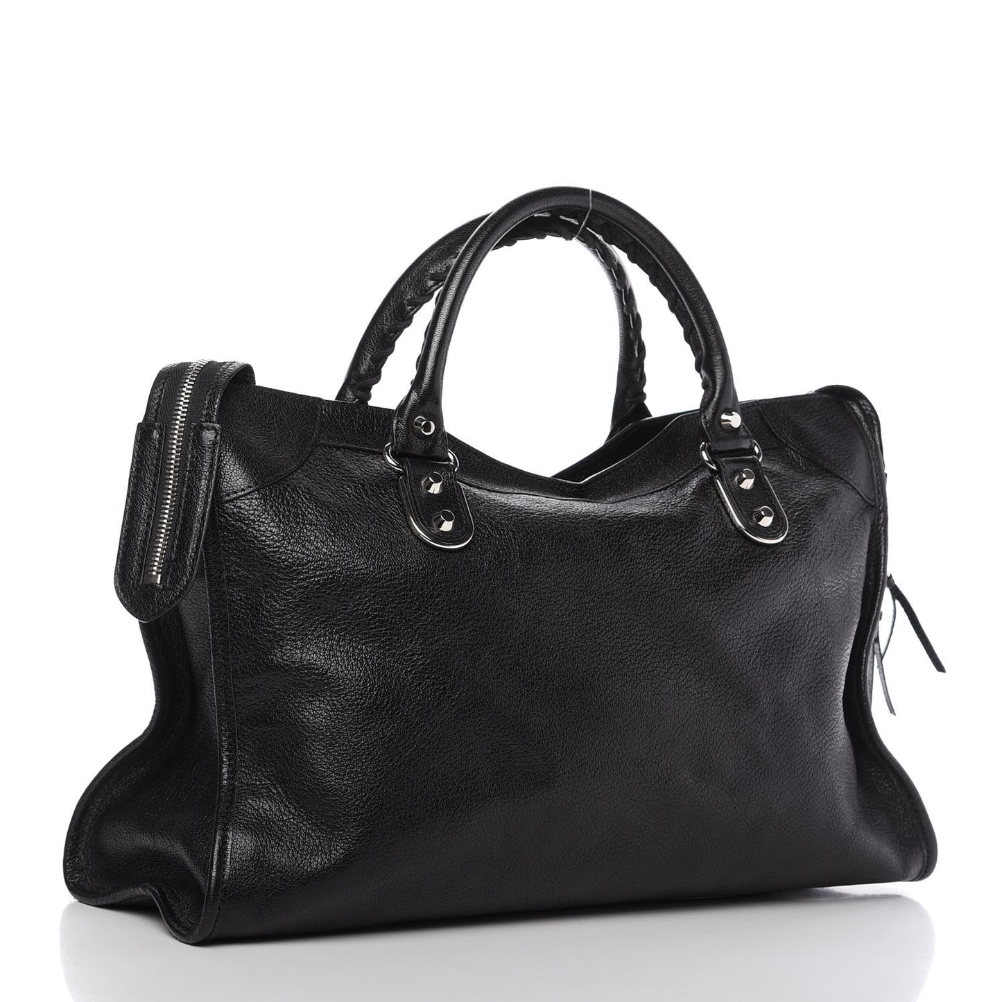 Chevre Silver Metallic Edge Hardware City Black