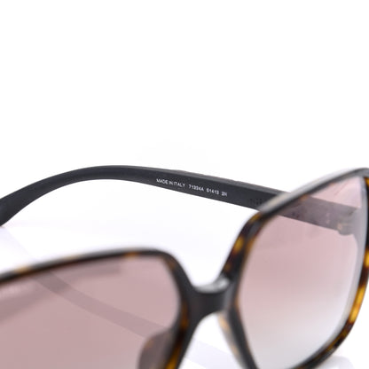 Chanel Acetate Wood Rubber Square Sunglasses 9076 Dark Tortoise 6 of 8