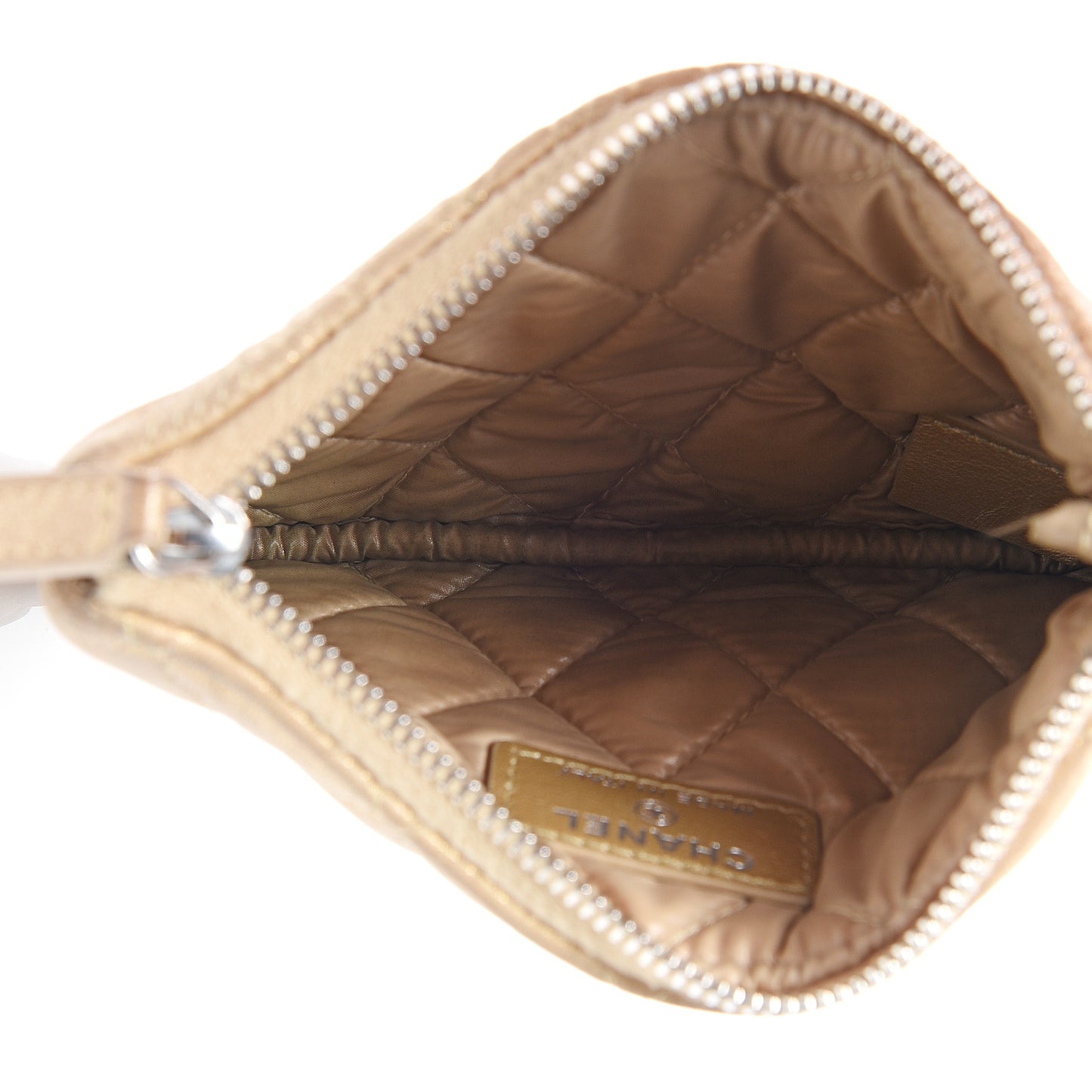 Metallic Lambskin Star Embossed Coin Purse Case Gold