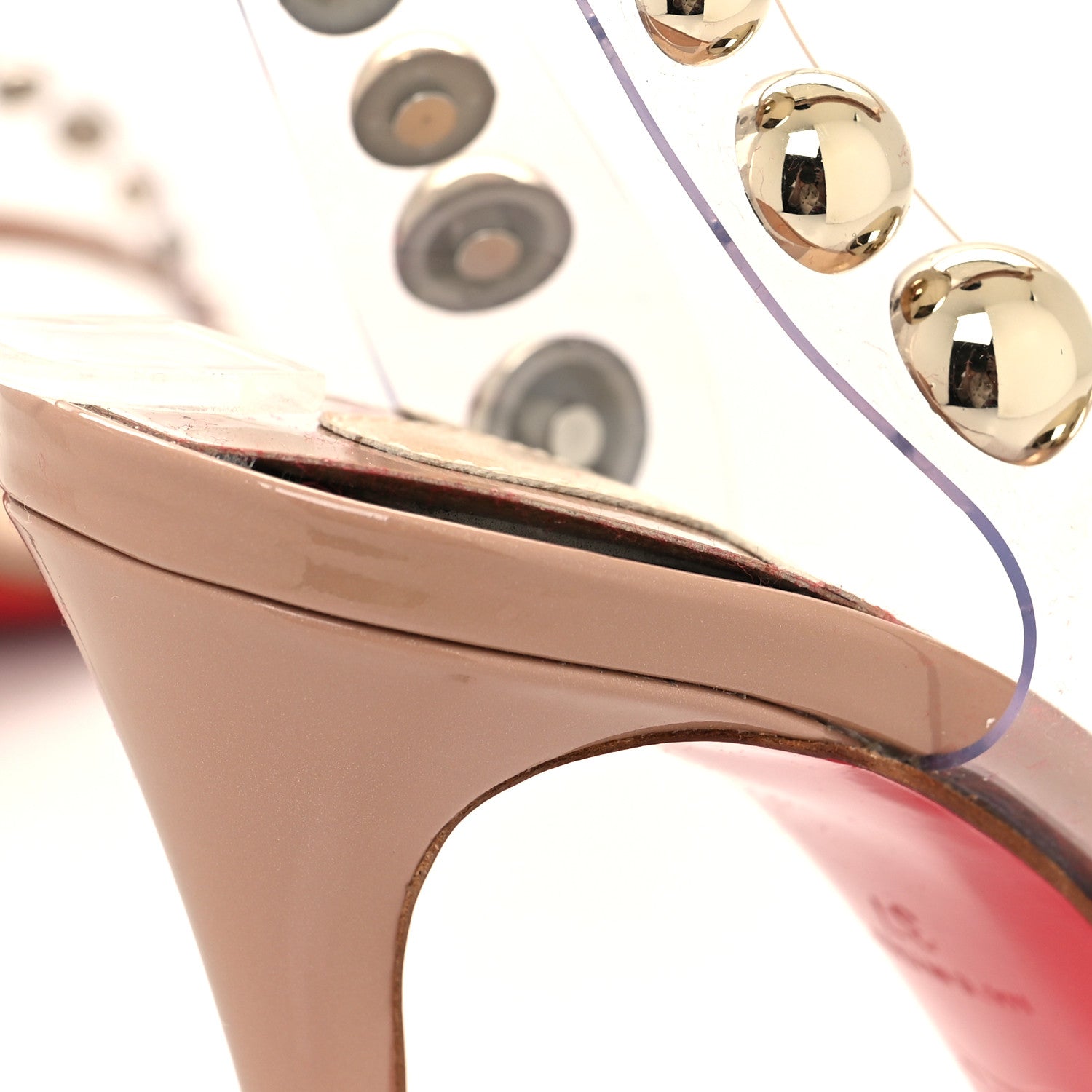 Christian Louboutin Patent PVC Corinetta 100 Sandals 37 Nude 8 of 9