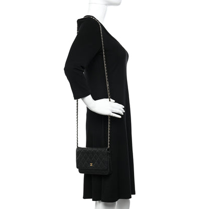 Chanel Caviar Quilted Wallet on Chain WOC Black 2 of 12