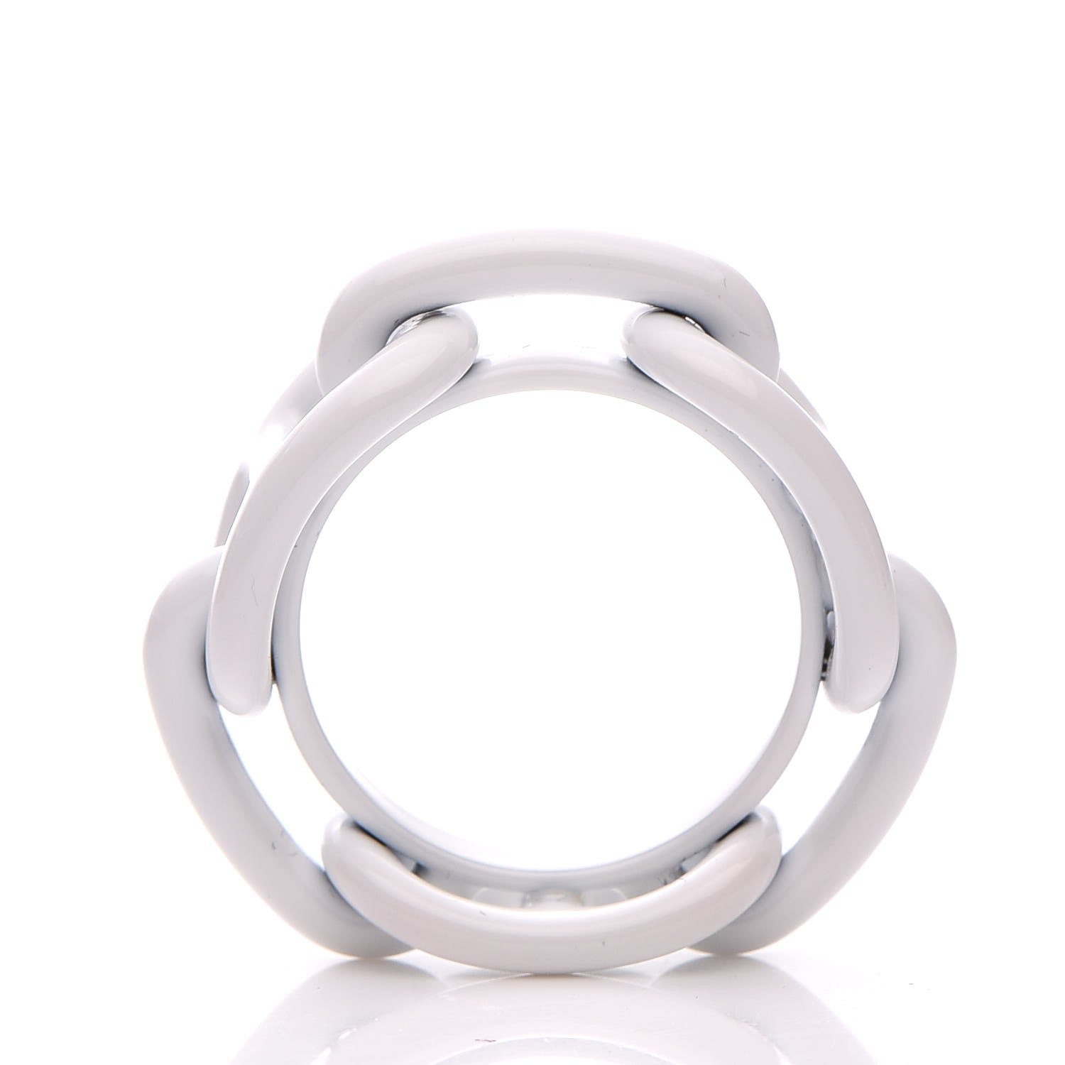 Hermes Lacquer Regate Scarf Ring Blanc White 3 of 5