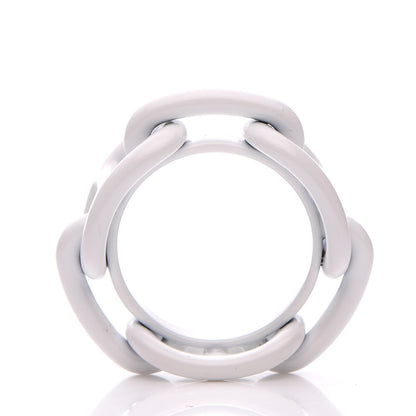 Hermes Lacquer Regate Scarf Ring Blanc White 3 of 5