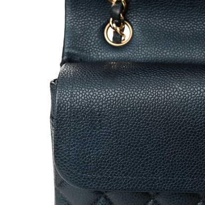 Chanel Iridescent Caviar Quilted Medium Double Flap Dark Blue 11 of 13